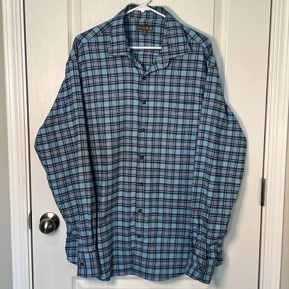 Peter Millar Other - Peter Millar Men’s Crown Sport Plaid Button Down Short Flannel Blue Size XL